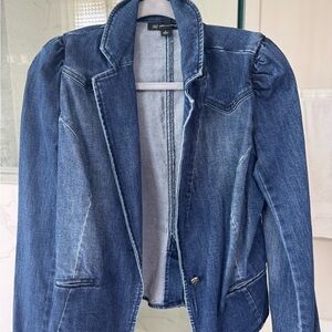 INC International Concepts Dark Blue Denim Blazer Jacket